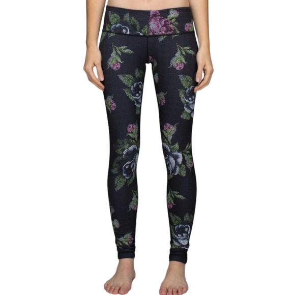 Lululemon Woman's Size 4 Garden Party Wunder Under Pant Full-On Luon Leggings - Picture 1 of 7